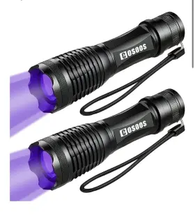 1 Year Warranty. 445007527564 Cosoos 2 Pack Uv Flashlight 12 Led Handheld Blacklight 395nm Mini Li