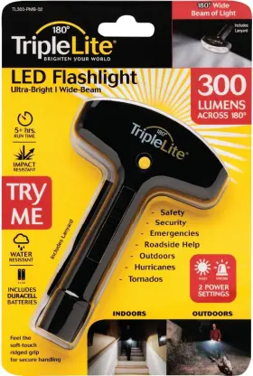 313054063069 330 Lm Black Led Flashlight Aa Battery