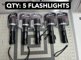 Ac Delco Ac308 New 5-pack Lot Led Flashlight 2 Aa Battery Zoomable 42hr Hi Low Strobe
