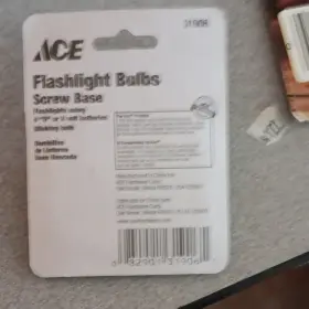 Ace 31906 Flashlight Bulbs Screw Base 4.9v Incandescent Clear Glass Metal