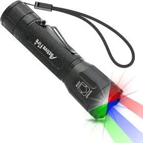 Activefire 445026944922 4 In 1 Multicolor Tactical Flashlight Can Zoom White Blue Green Red Light Rgb