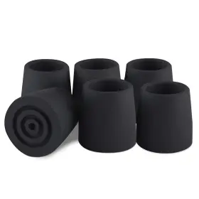 Aigear Ns06bk Anti Skid Rubber Tips Bore Diameter 1.1 Inches 28 Mm 6 Pack For Tact