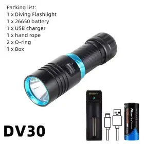 Alonefire Dv30 Underwater Dive Scuba High Power Flashlight Waterproof Light Torch