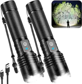 Alstu 313022825859 Flashlight Rechargeable Led High Lumens - 99 000lm Super Bright Flash Light With