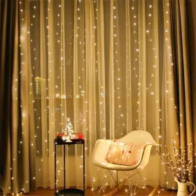 Anuoner An-300-3m 3x3m 300 Leds Usb Curtain Light For Bedroom 8 Modes Hanging Lighting Led Curt