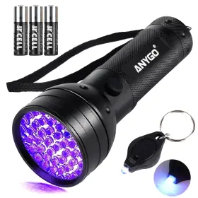 Anygo Ag-201- 51 Led Uv Black Light Flashlight 395nm Portable Ultraviolet Pet Urine Detect