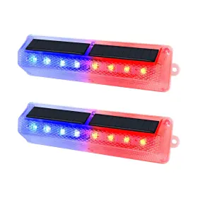 Aolyty Al6-587 Solar Warning Light Bright Red And Blue Flashing Alternately Waterproo