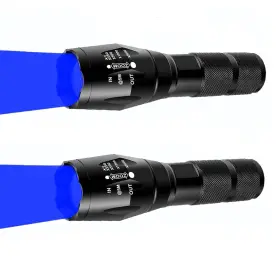 Aukvi 34127890-1fg 2 Pcs Powerful Blue Light Flashlight Single Mode Long Range Led
