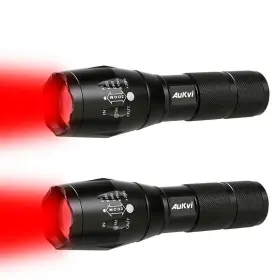Aukvi Ak-x800-rl 2 Pcs Powerful Red Led Flashlight Single Mode Long Range Hunting Light Torch