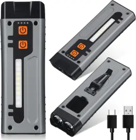 Mjo-aurelema-1940 Aurelema 3 Packs Pro Clip Edc Flashlight Clip-on Light Rechargeable Usb-c Sliver Mjo-aurelema-1940 Aurelema 3 Packs Pro Clip Edc Flashlight Clip-on Light Rechargeable Usb-c Sliver