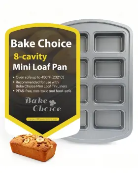 Bake Choice 782926872700 Mini Loaf Pan 8-cavity Non-stick 10 Inch X 1.6 14.8 Dark Gray