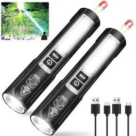 Banral K-2309c-b Small Led Rechargeable Magnetic Flashlights 20000 High Lumens - Super Bright