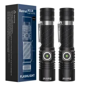 Banral K518 Rechargeable Tactical Flashlights High Lumens Small Mini Usb-c Led Flashligh