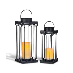 Bayn 768825197076 Solar Lantern Decorative Outdoor Set Of 2 18 And 15