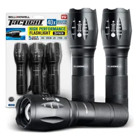 Bell And Howell 080313028236 Taclight High Powered Led Flashlight Tactical Torch Portable 3 Pack- Free Ship