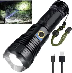 Bengmxj 1915b Rechargeable Led Flashlights 990000 High Lumens Tactical Flashlight With
