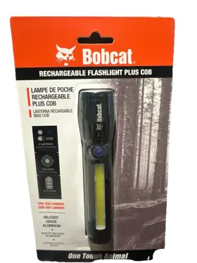 Bobcat 71219-bo 300 Lumen Rechargeable Led Flashlight Plus Cob C