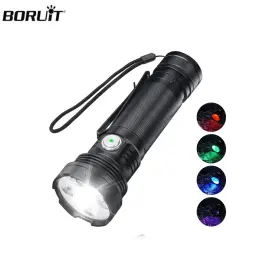 Boruit Et28 Tactical Flashlight Led Rechargeable Super Bright Light Torch Lamp 5000 Lumens