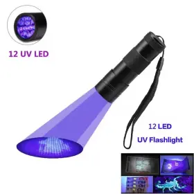 Branded 647168709828 Uv Ultraviolet Light 12 Led Flashlight Blacklight 395nm Inspection Lamp Torch