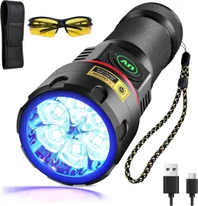 Branded B97-395 Uv Flashlight 395nm Blacklight 6xled 4-core Black Light Rechargeable Ultraviole