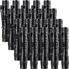 Branded Num0123 20 Pack Pen Light Flashlight Mini Small Black