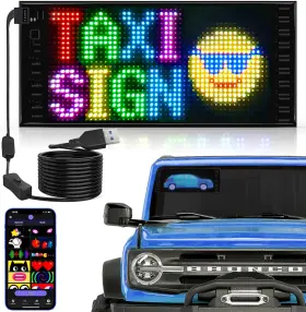Branded01 445044860822 Full Color Dual Row Led Light Sign For Car 10.6ftft X 4.7ftft Scrolling Signs