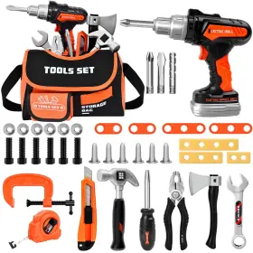 778-74p Breibowski Premium Kids Tool Set Portable Carrying Bag With Battery Powered Toy Drill