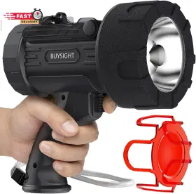 Buysight 445021146192 Rechargeable Spotlight Flashlight 1000000 Lms Hand Held Water
