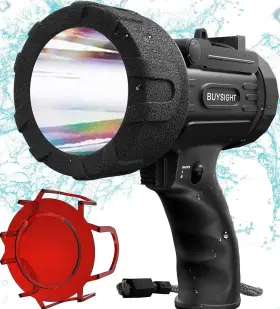 Buysight Nc001-a Rechargeable Spotlight Flashlight 800 Lumens Waterproof Hunting Lamp With Red