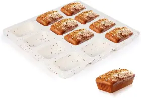 Caketime 2371c Mini Loaf Pan Silicone Bread Pans 12 Cavities Confetti