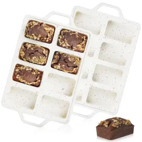 Caketime 4196c Mini Loaf Pans Metal 8-cup 2.2 Inch X3.5 2pcs Creamy Confetti