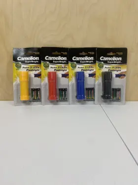 Camelion 873999009251 Rubber Grip Flashlight 9 Led Super Bright 4 Pack Variety