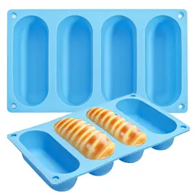 Canipha Ma0295 2 Pack Hot Dog Bun Pan Silicone Molds 22 13 Blue