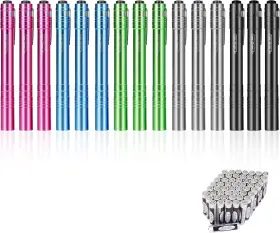 Chenmai S00541 15-pack Led Penlight - Pocket Bulk Pen Light Flashlight With Clip 30-piece Dry