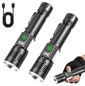 Ciwuzxs Sd1660 2pack Rechargeable Flashlights 5000 Lumens Super Bright Led Tactical 9 Modes