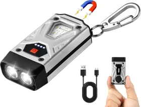 Ciwuzxs Ysk-fx-01 Mini Keychain Flashlight Edc Clip-on Light 7 Modes With Led Side Li