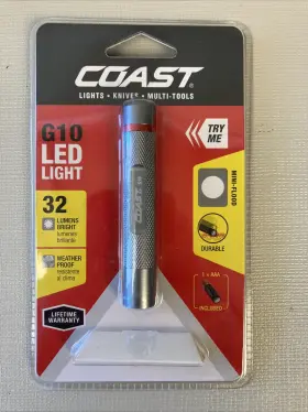 Coast 015286078315 G10 32 Lumens Led Handheld Flashlight With Pocket Clip New