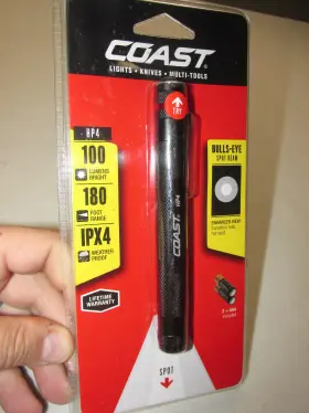 Coast 015286184047 Hp4 100 Lumen Led Penlight With Bulls-eye Spot Beam Batteries Included