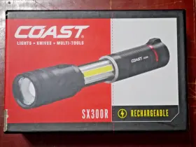 Coast 015286205193 Sx300r 850 Lumens Rechargeable C.o.b. Led Flashlight Stretch Open Lamp