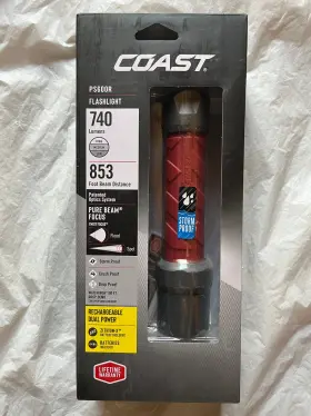 Ps600r Coast 015286305589 New Polysteel 740 Lum Rechargeable Waterproof Led Flashlight Red