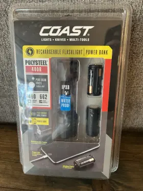 Coast 400r Recharchable Flashlight And Power Bank Polysteel