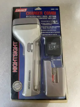 Coleman 5387-702 Charger Combi Rechargeable Duel Action Flash Light Night Sight