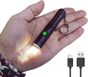 Company 445024030047 Mini Rechargeable Keychain Flashlight Usb C Bright Key Light Portable Pocket Fla