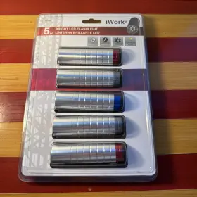 Complete Home 049022803428 I Work Aluminum Led Flashlights 3 Aaa Batteries-not Included 5 Pack
