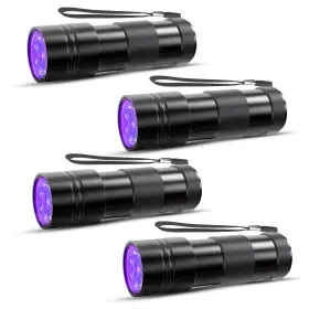 Cosoos Fg-yhu67f 4 Pack Blacklight Flashlights 395nm Uv Handheld Black Light Flashlight 12le