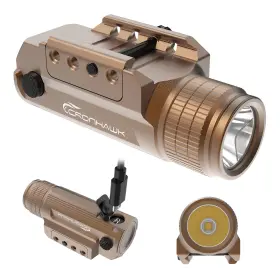 Cronhawk 735918631878 Rechargeable Pistol Light 700 Lumen Compact Rail Mounted Tactical Gun Flashl