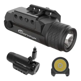 Cronhawk 738874858709 Pistol Flashlight Rechargeable 700 Lumen Rail Mounted Tactical Com