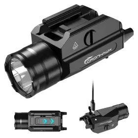 Cronhawk G113lr Rechargeable Pistol Light 1350 Lumen Rail Mounted Tactical Gun Flashlight
