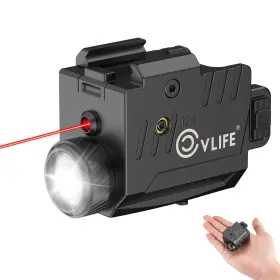 Cvlife Sw-09 800 Lumens Pistol Laser Light Combo With Slide Rail Strobe Mode For R