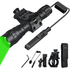 Darkbeam 501bs-green Green Light Flashlight Tactical Led Usb Rechargeable Zoomable Kit Port